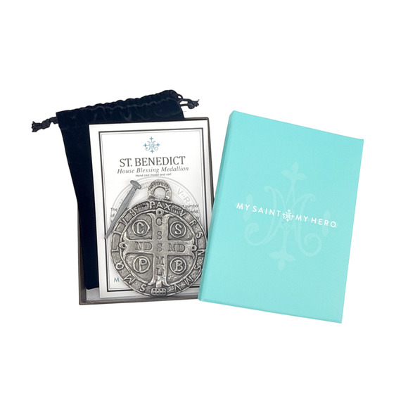 MY SAINT MY HERO House Blessing Medallion Saint Benedict Round - Picture 5 of 7